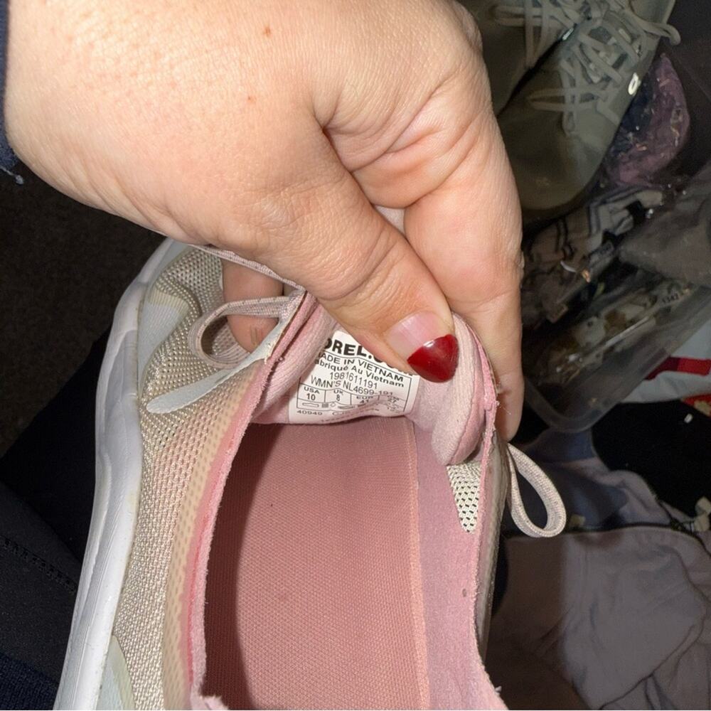 SOREL Kinetic RNEGD Float Sneaker in the Chalk/Eraser Pink colorway 10 - Picture 5 of 9